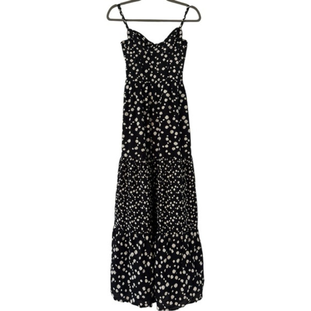 Maaji Dainty Daisy Floral Bustier Maxi Dress in Black Size Medium